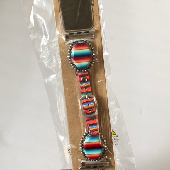 Silver, Turquoise and Serape Apple Watch Band NWT - Picture 2 of 5
